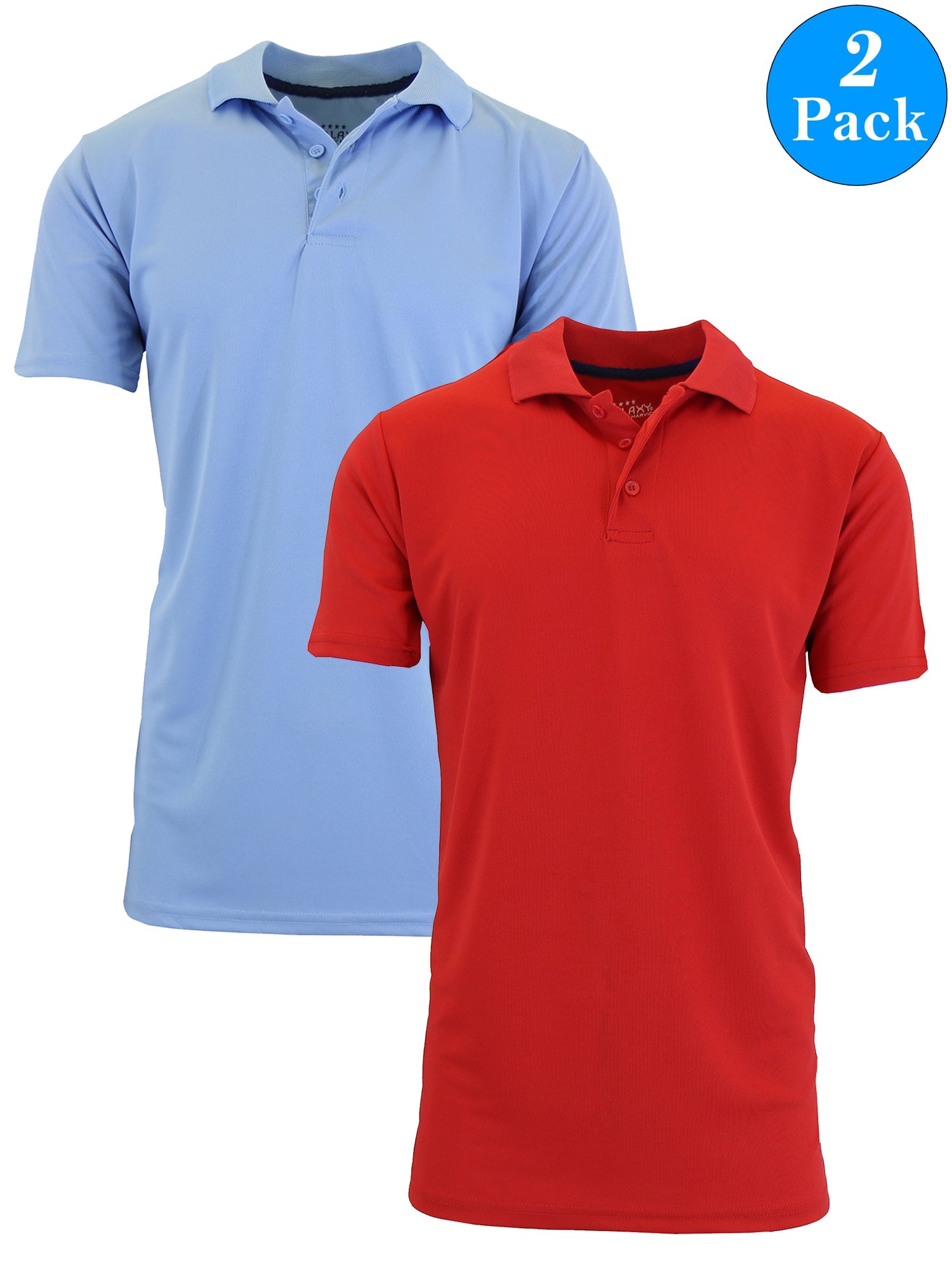 2-Pack Men's Short Sleeve Polo Shirts – Moisture-Wicking, Stretch Knit, Tagless, Regular Fit for All-Day Comfort (S-3XL)
